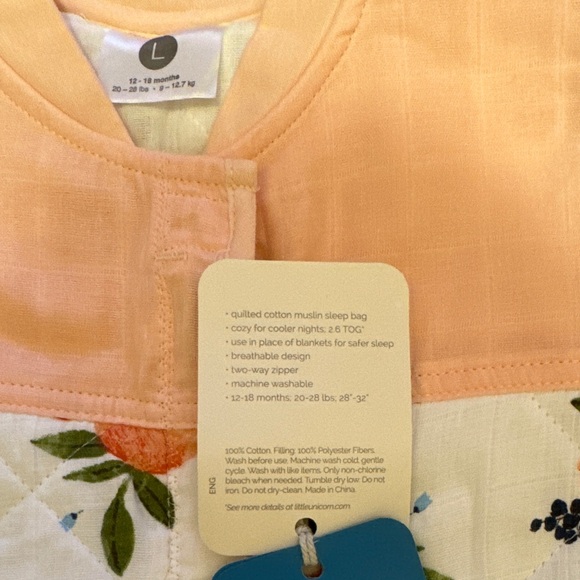 Little Unicorn Cotton Muslin Quilted Sleep Sack Winter Wearable Blanket Baby - Picture 9 of 11